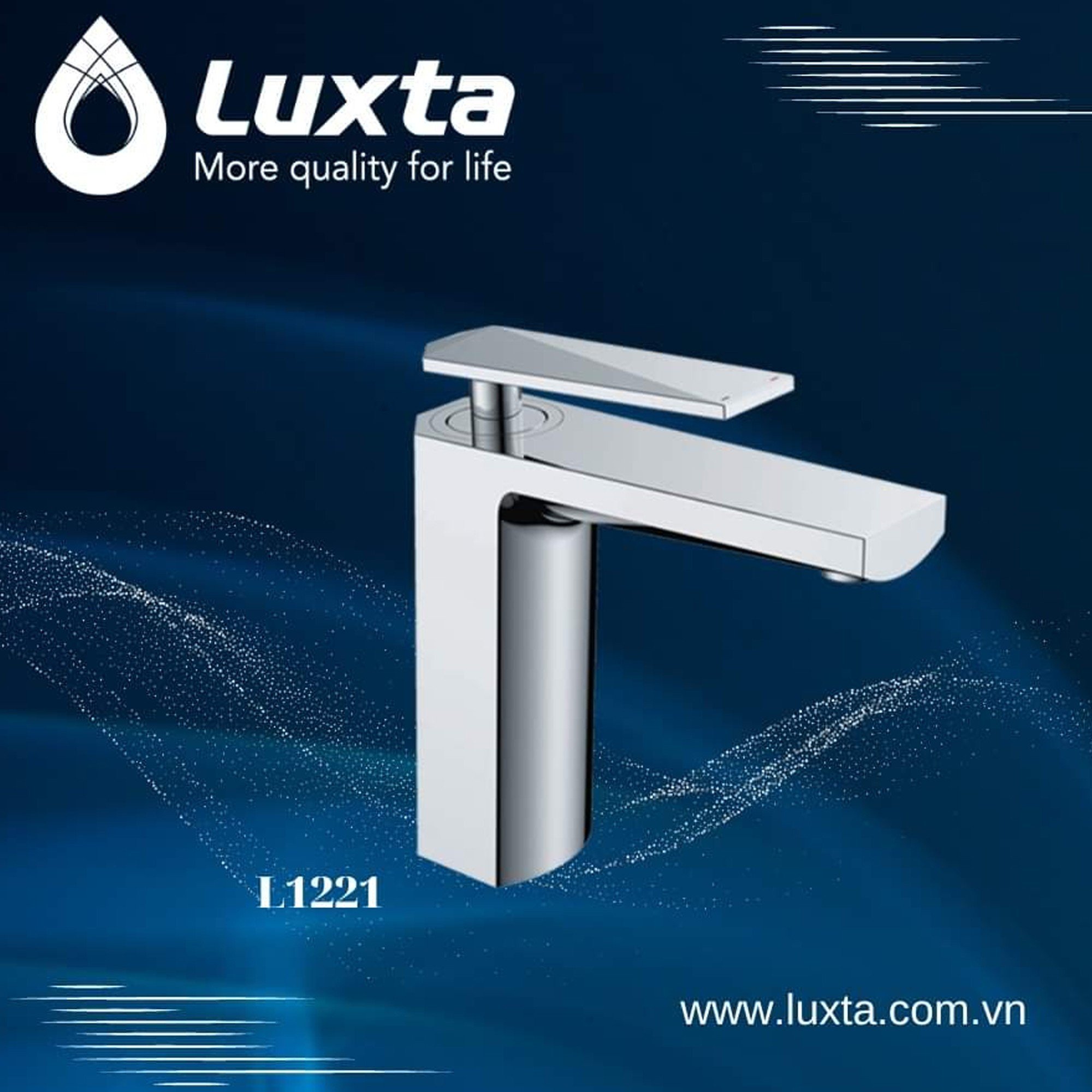 Vòi Lavabo Đồng Thau mạ Crome Nóng Lạnh LUXTA L1221