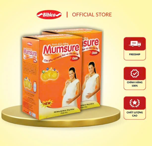 Combo 2 Hộp Bánh Dinh Dưỡng Cho Mẹ Bầu Mumsure Cam 165 gam