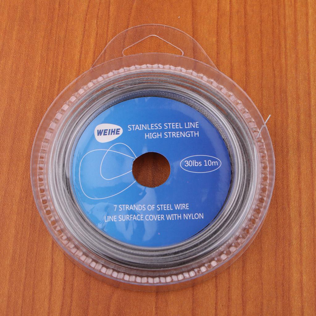 Fishing Line Wire Leader Stainless Steel Trace Lures 10m 7 Strands