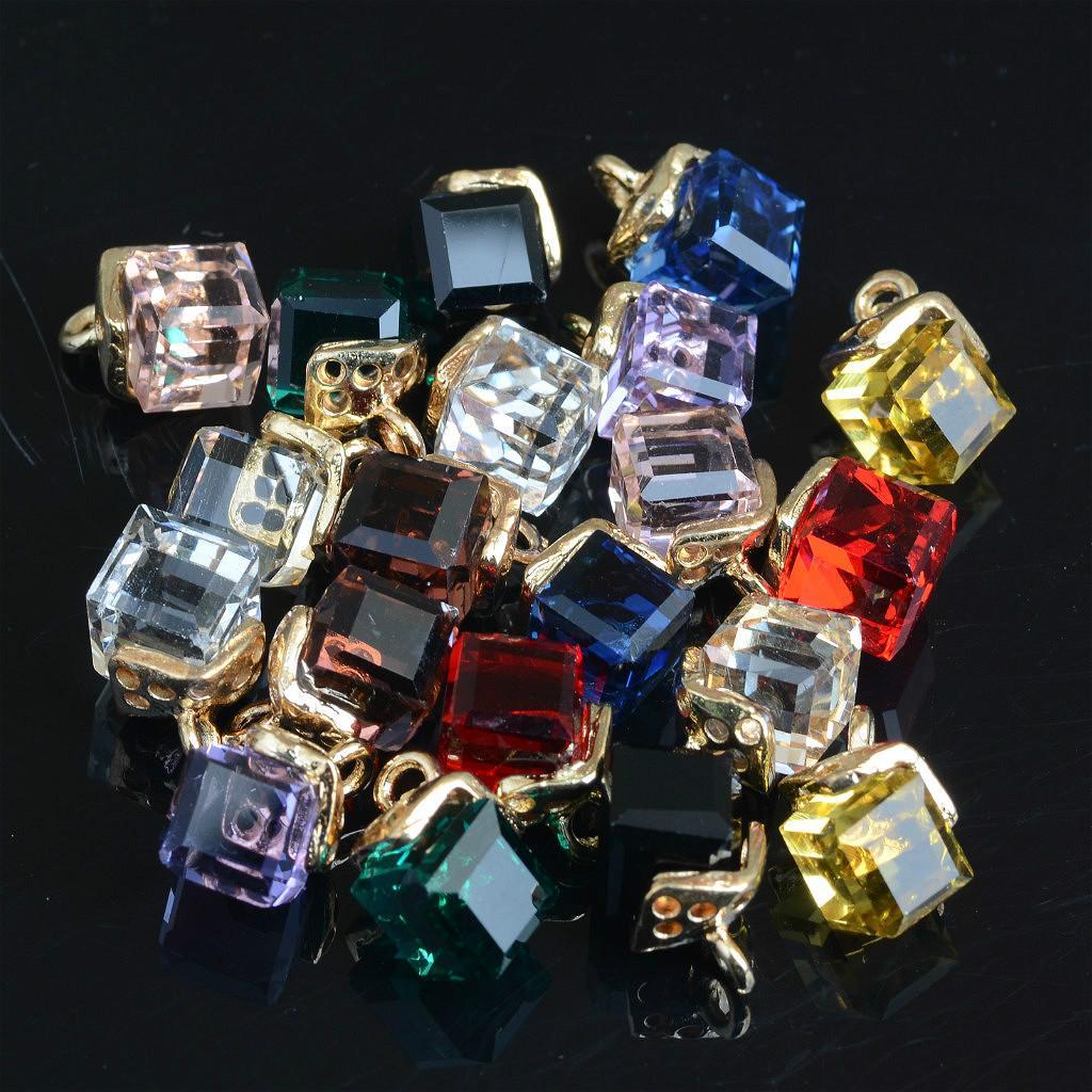 20 Pieces Multicolor Acrylic Cube Charms Pendants for DIY Jewelry Making Crafts