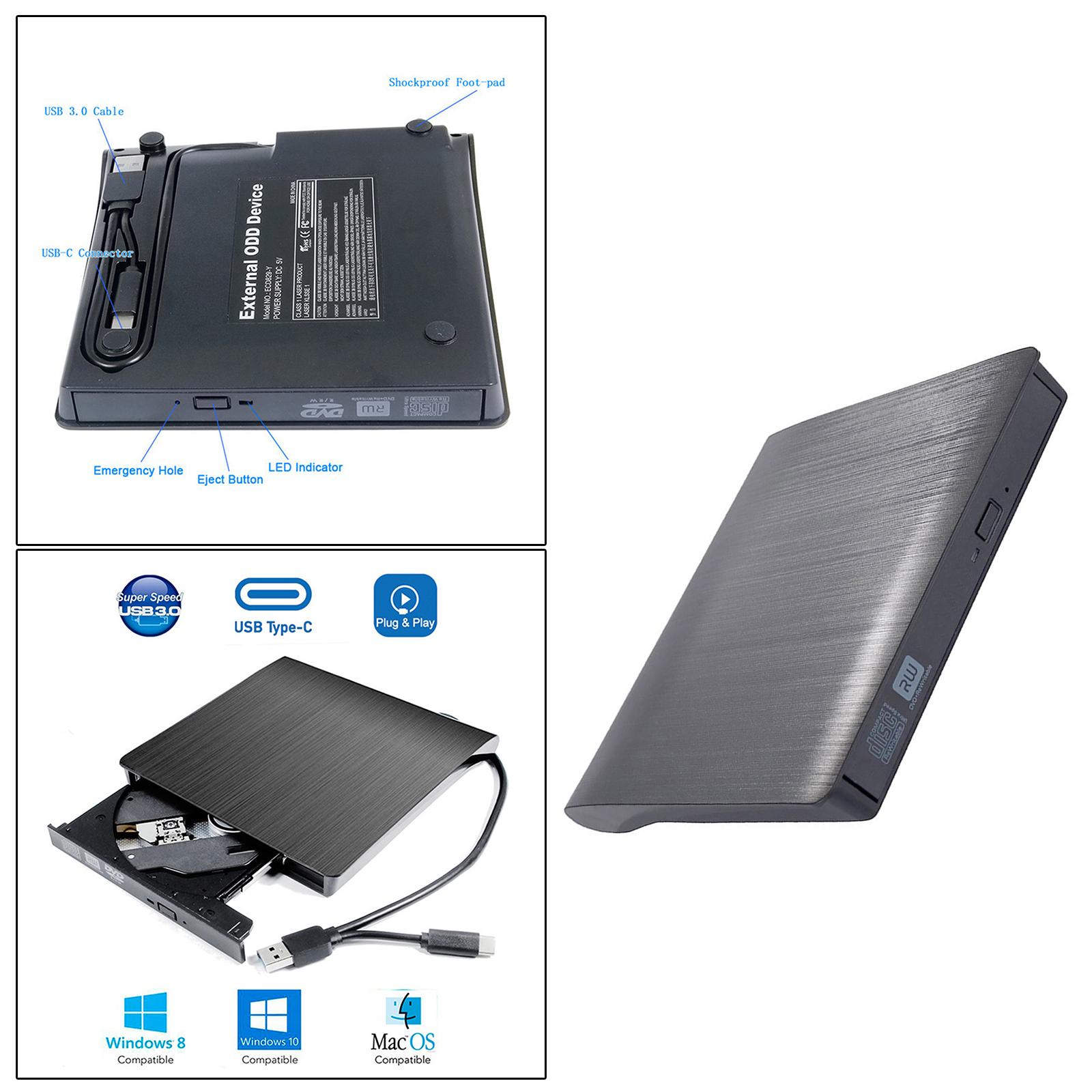 Portable External DVD Drive CD Reader Player for Laptop Computer Devices