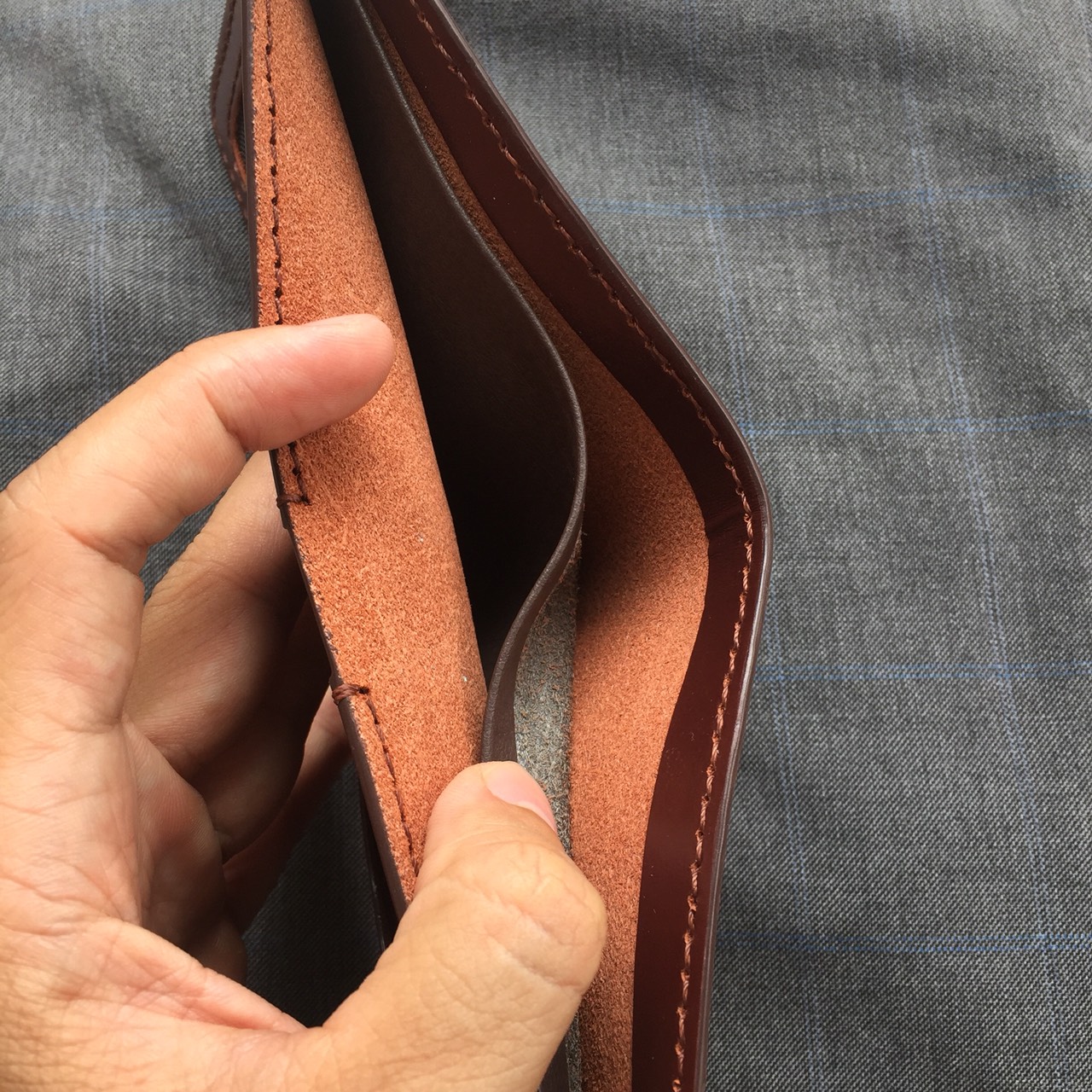 Ví ngang da bò pullup cao cấp màu nâu