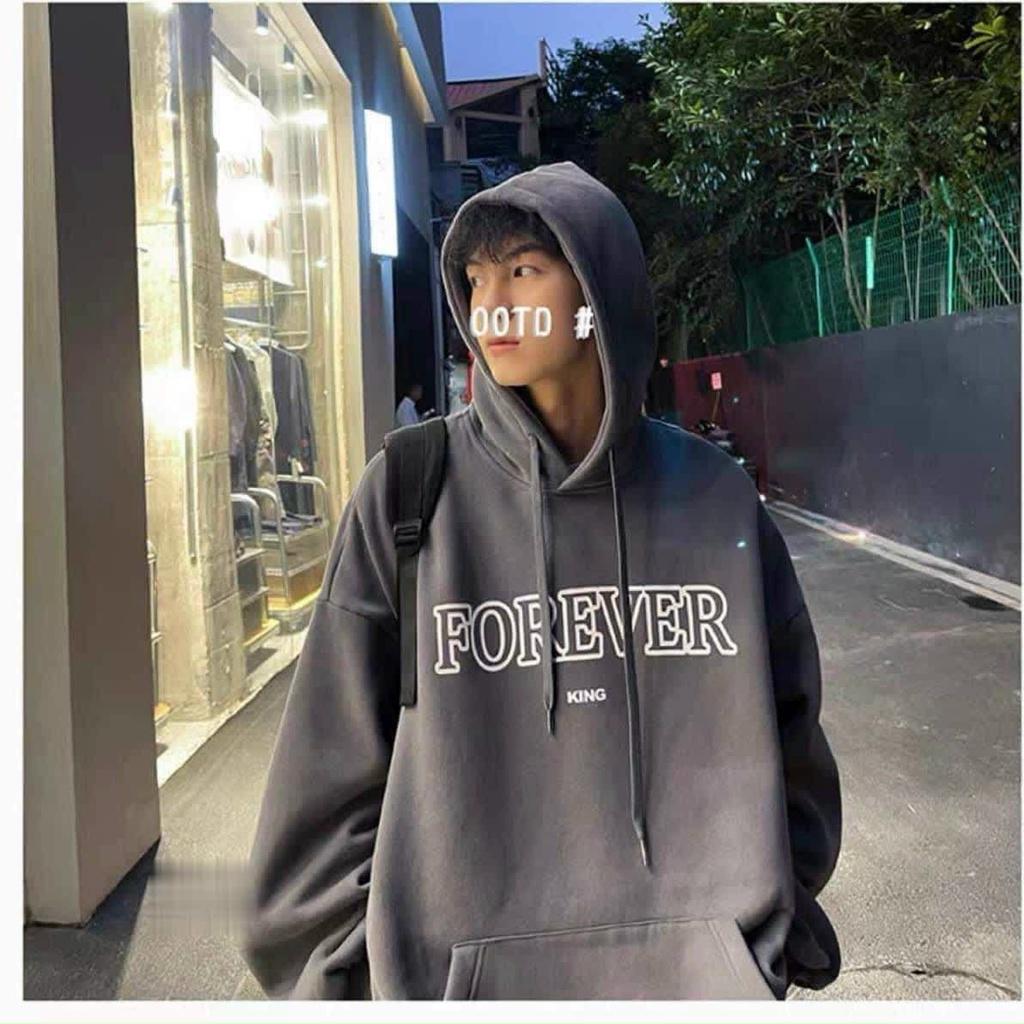 Áo khoác HOODIE nam chất nỉ dày dặn form rộng NÓN 2 LỚP in chữ FIVE.AM
