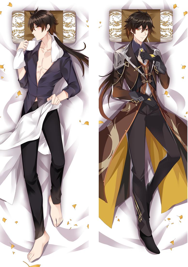 Genshin Tác Động Dakimakura Tartaglia Kaeya Tiểu Gối Ôm Sát Cơ Thể Gối Anime Nhật Bản Game Áo Gối Otaku Gối Waifu