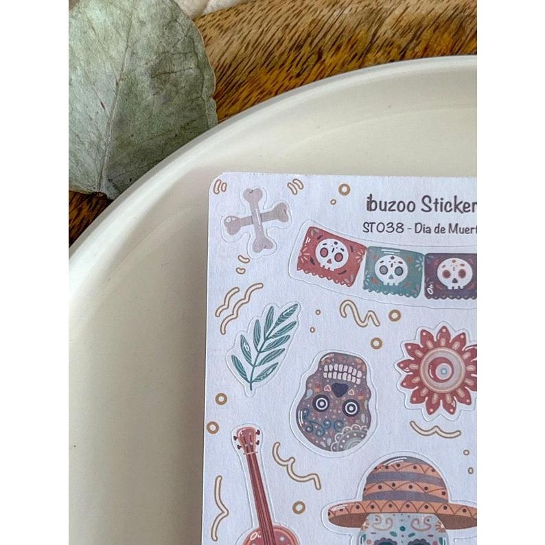 Sticker tự thiết - sticker sheet dia de muertos - hình dán sổ, nhật kí bullet journal - unim021