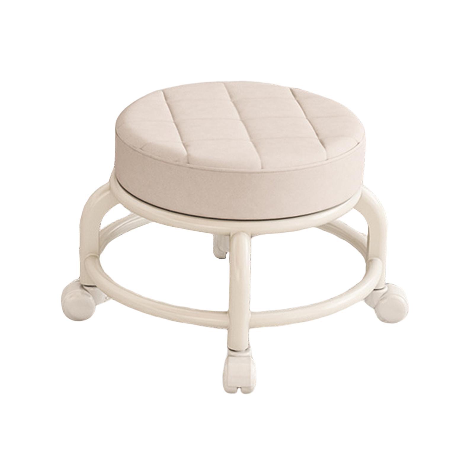 Low Roller Round Seat Comfortable Pulley Wheel Stool for Kids and Adult Home