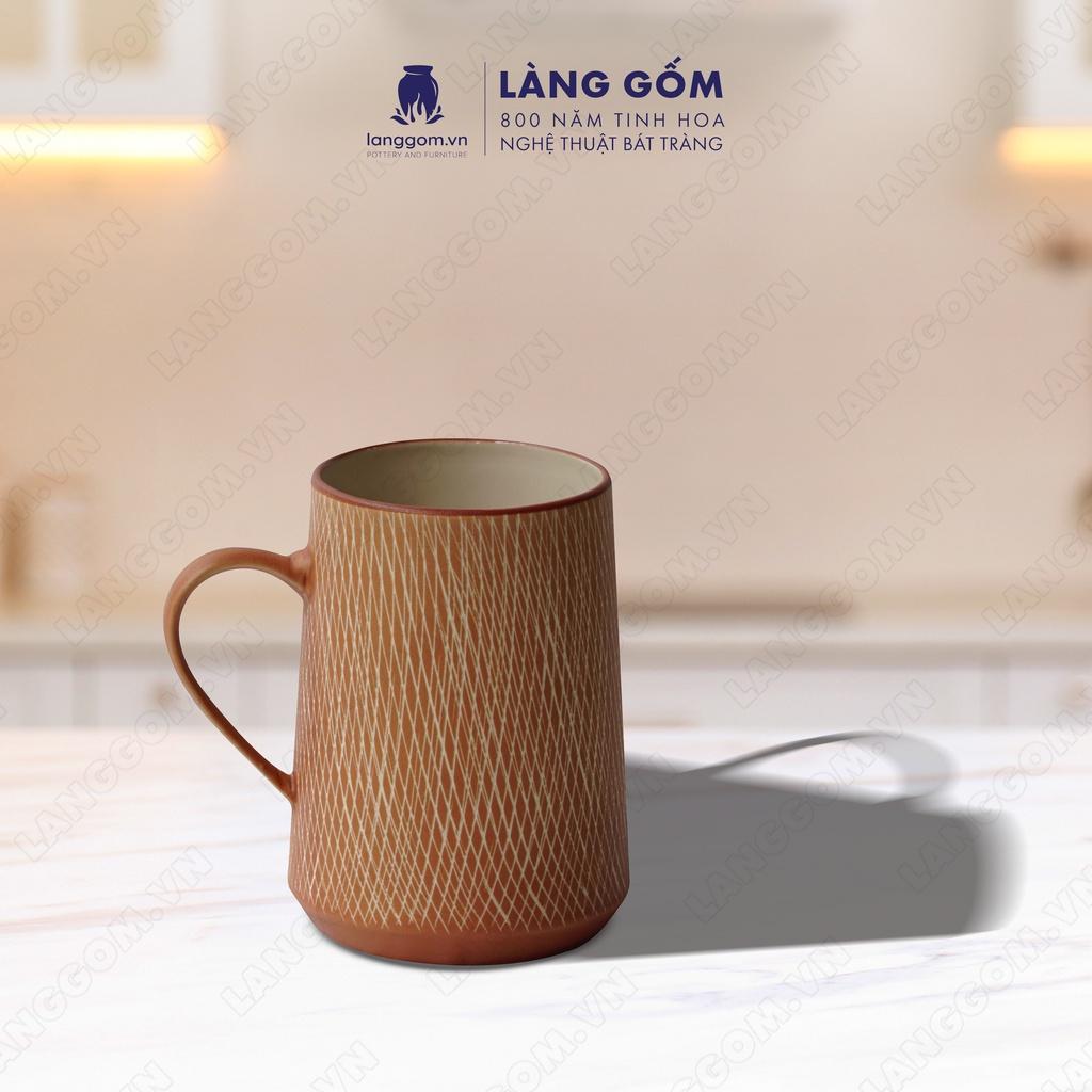 Cốc tách, ly uống nước kiểu gại chất liệu gốm sứ Bát Tràng cao cấp - Làng Gốm Bát Tràng