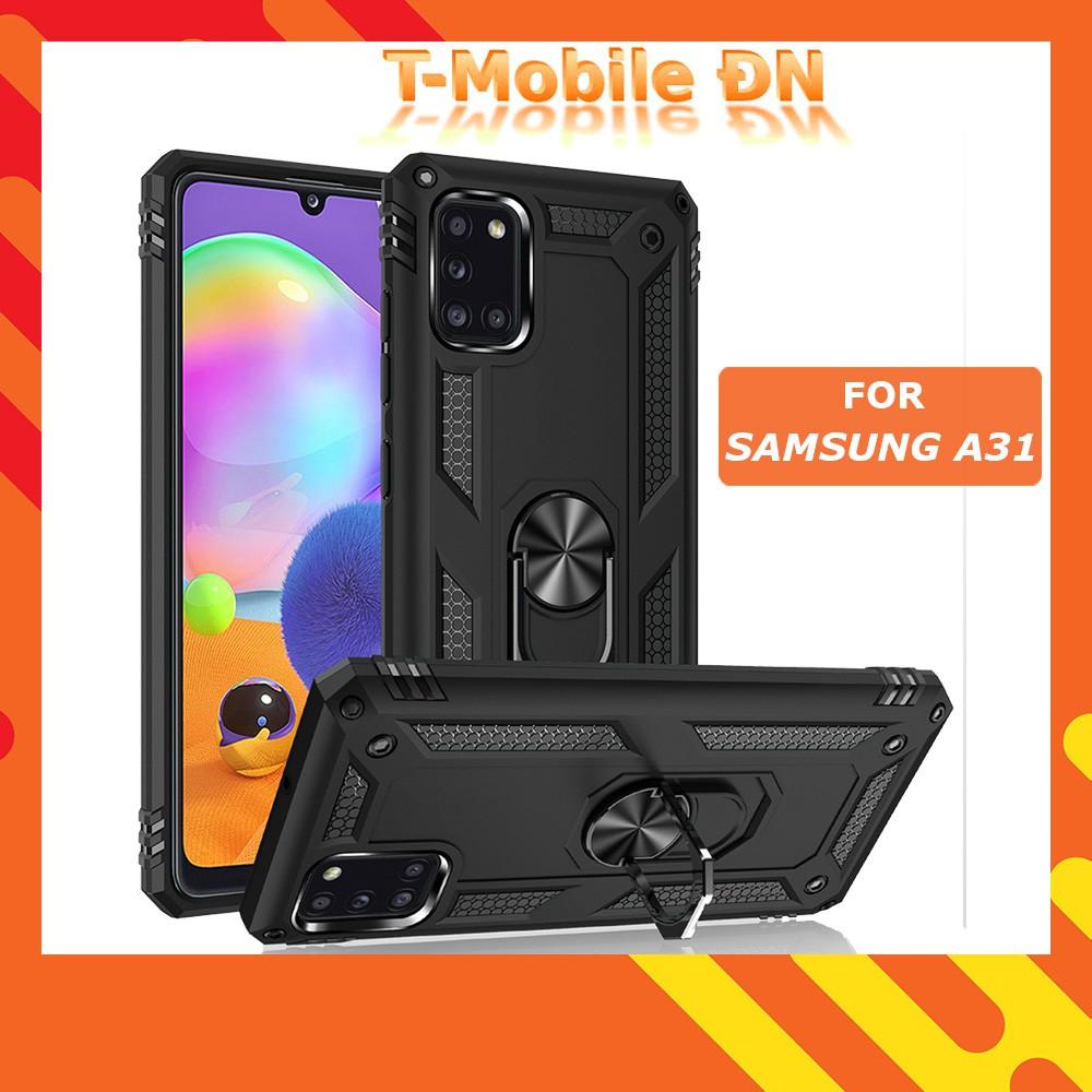 Ốp lưng cho Samsung A21S A31 A11 A51 A01 A71 chống sốc 2 lớp kèm nhẫn xoay làm giá đỡ