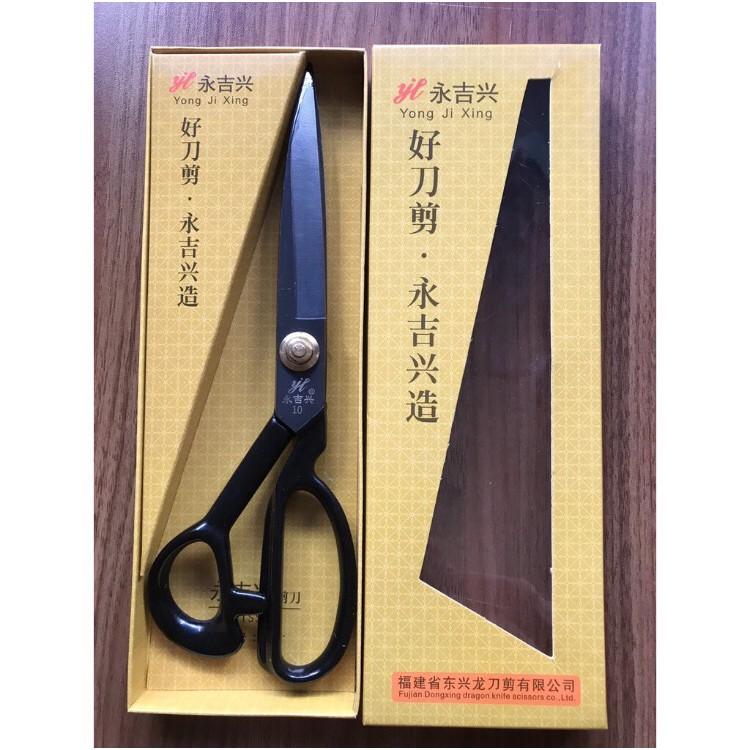 Kéo cắt vải YONG JI XING hộp vàng loại tốt sử dụng thép không rỉ có 4 size