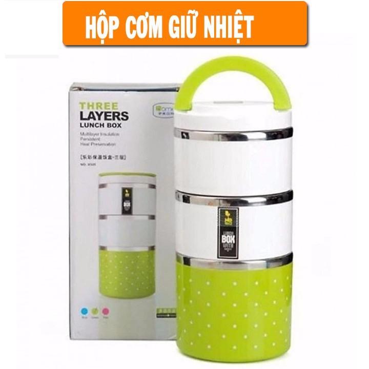 Cặp lồng cơm giữ nhiệt 3 tầng ruột inox