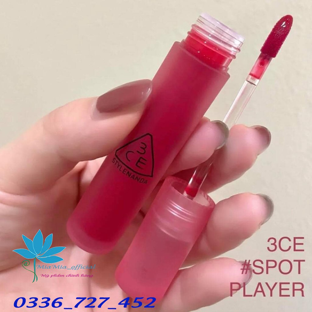 Son Kem Lì 3CE Blur Water Tint Spot Player - Màu Đỏ Hồng 4.6g Mềm Mịn Lâu Trôi