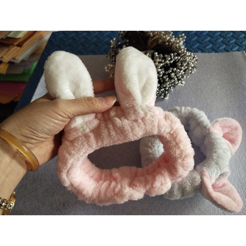 Băng đô cotton phối tai gấu thời trang Hàn Quốc