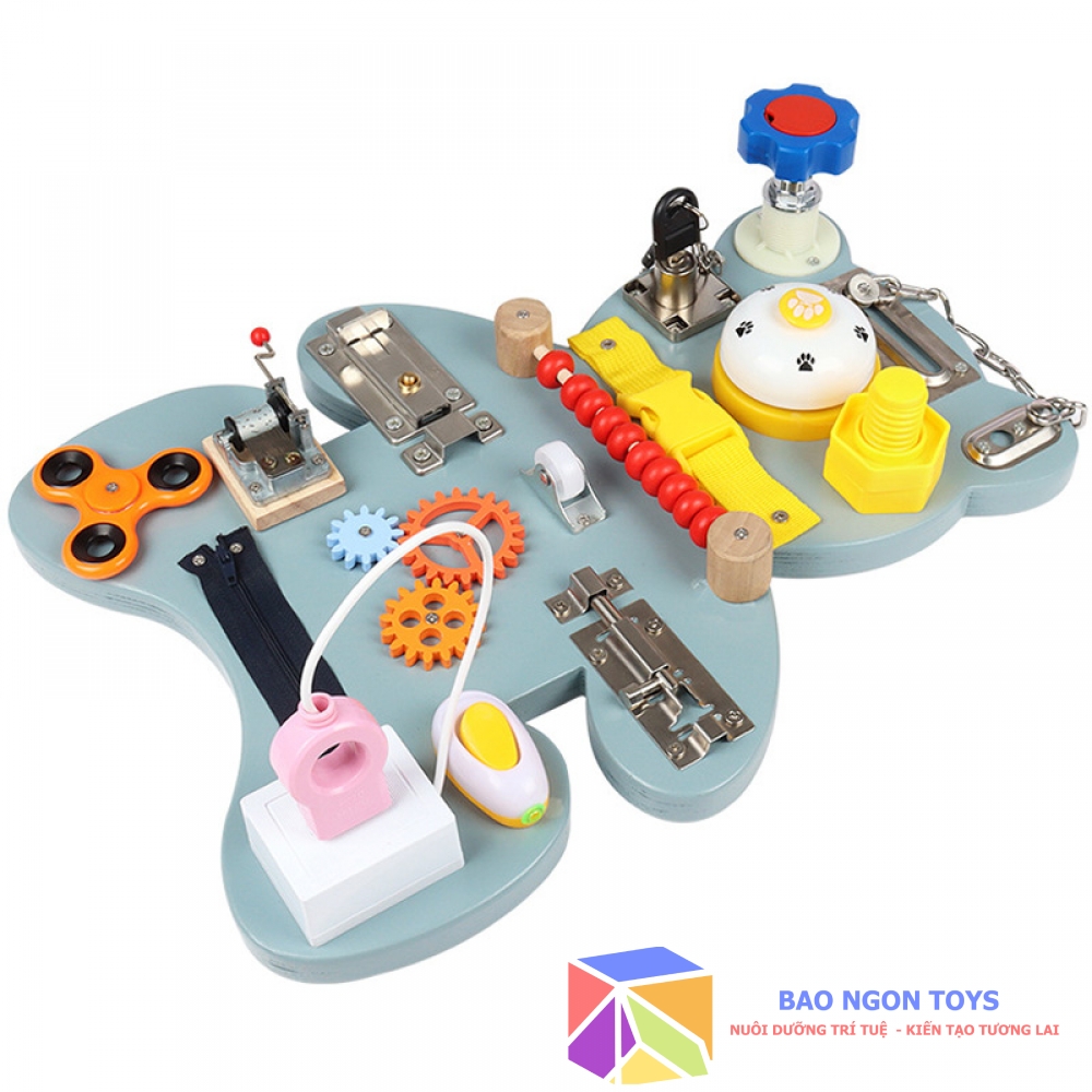 BẢNG BẬN RỘN HÌNH GẤU RÈN LUYỆN ĐA KỸ NĂNG, BEAR BUSY BOARD GIÚP BÉ PHÁT TRIỂN VẬN ĐỘNG TINH - DG70A