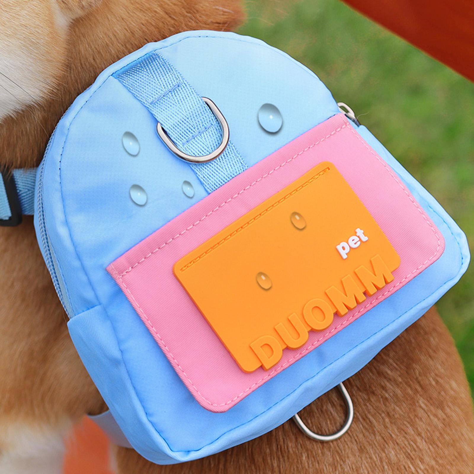 Dog Backpack Harness Dogs Puppy Bag with Harness Adjustable Puppy Dog Carriers with Leash for Daily Walking