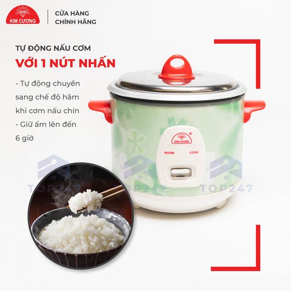 Nồi Cơm Điện Kim Cương 1.2 Lít Nắp Rời - Hàng Chính Hãng