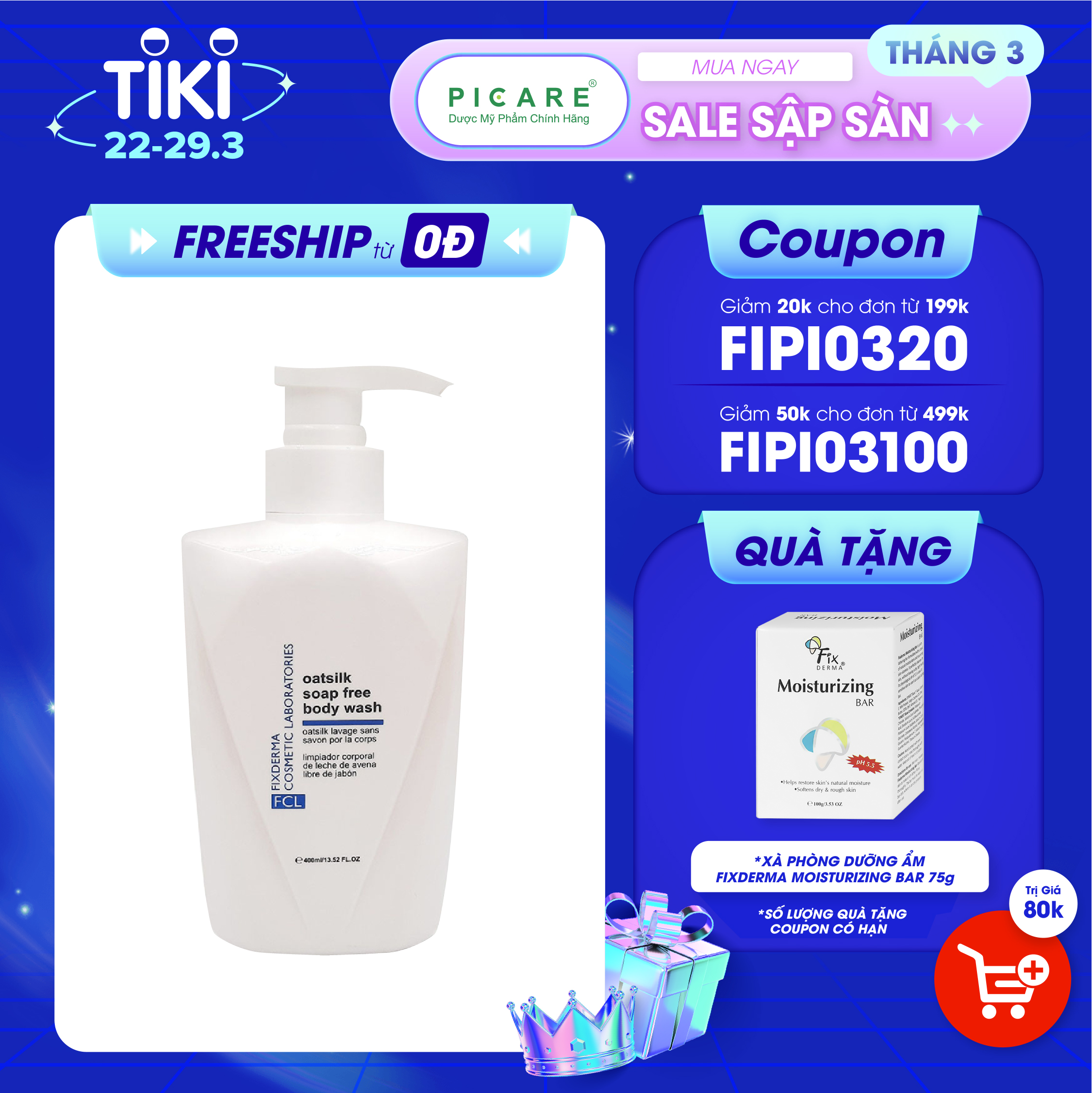 Sữa Tắm Giúp Làm Mềm Dưỡng Ẩm FCL Oatsilk Soap Free Body Wash 400ml