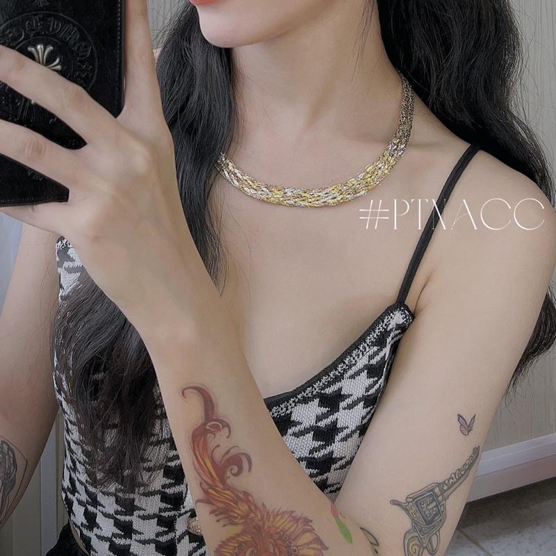 ᴾᵀᴺᵃᶜᶜ Dây chuyền bính ép Italy xi bạch kim cao cấp