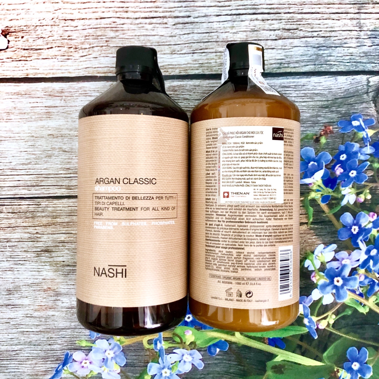BỘ DẦU GỘI XẢ PHỤC HỒI NASHI ARGAN SIÊU MỀM MƯỢT TÓC 1000ML