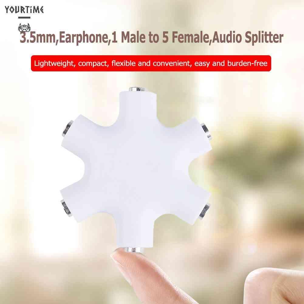 Dây Cáp Âm Thanh 3.5mm Chia 1 Đầu Đực Sang 5 Đầu Cái Tiện Dụng