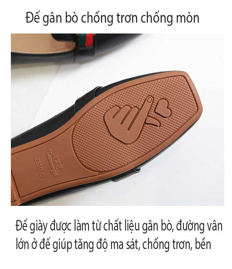 Giày công sở nữ mũi vuông đế bệt cao cấp GIAY.189-1