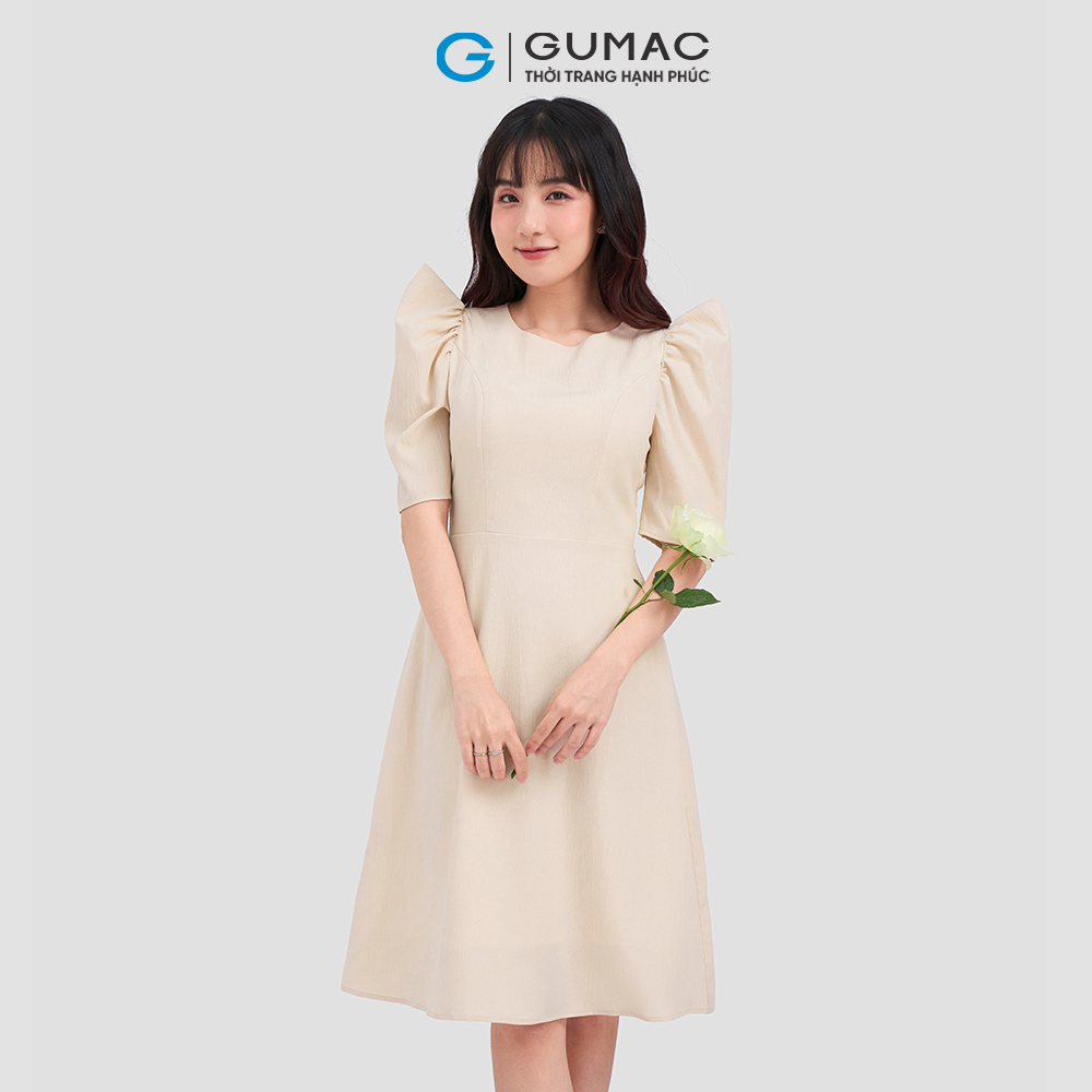 Đầm form A tay phồng DC12060 thời trang GUMAC