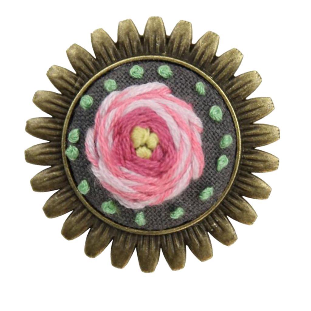 Brooch Cross Stitch Embroidery Starter Kit Needlework Craft