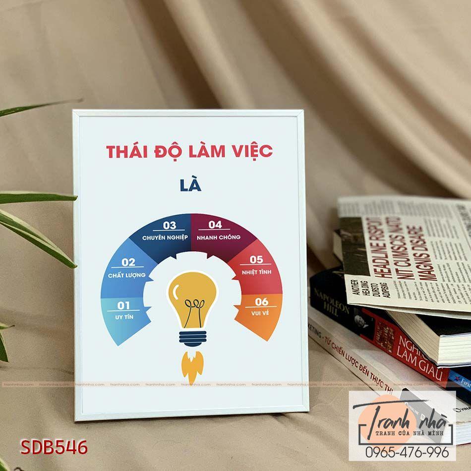 Tranh để bàn tạo động lực: Thái độ làm việc - SDB546