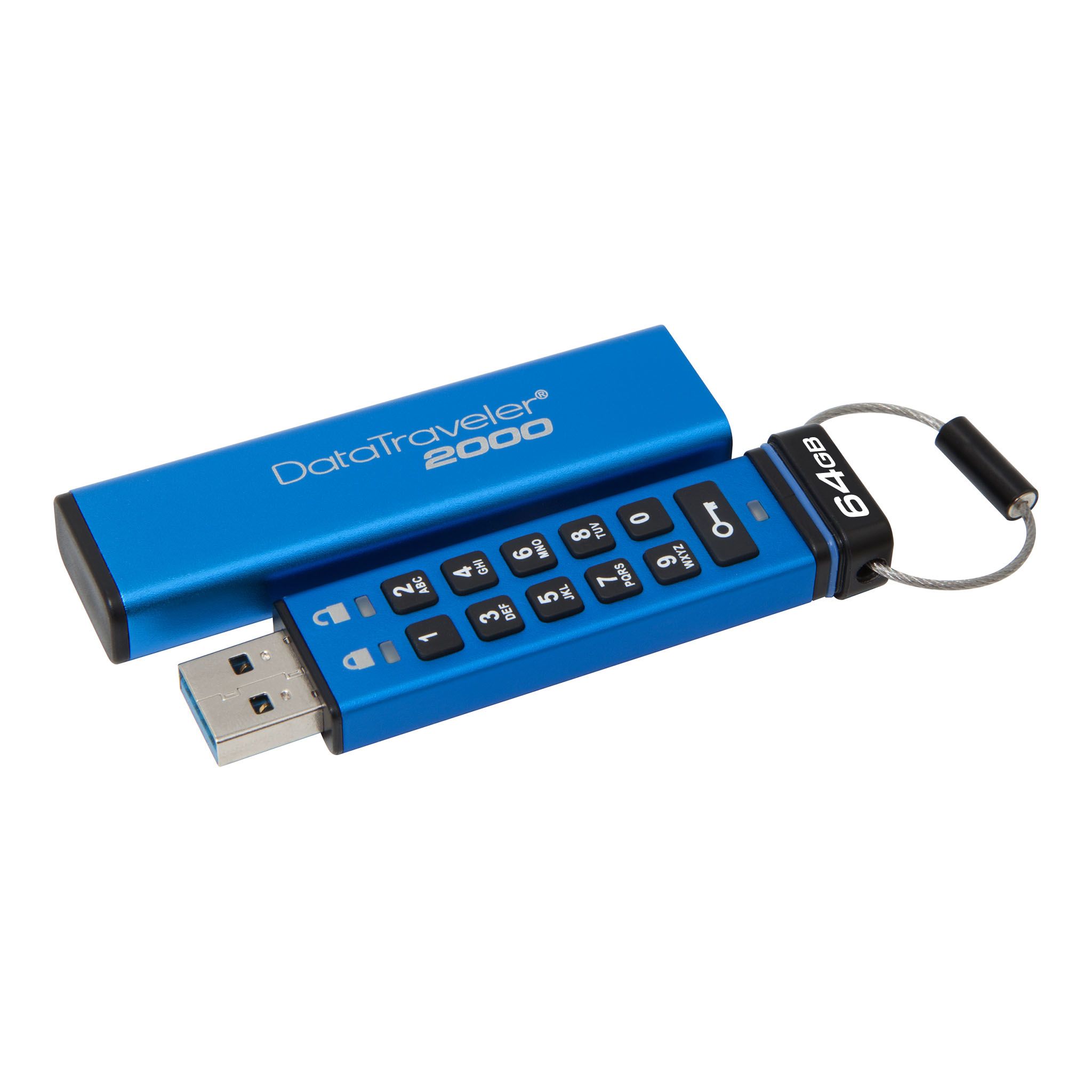 USB Bảo Mật Kingston DT2000 64GB KeyPad Encrypted - DT2000/64GB - Hàng chính hãng