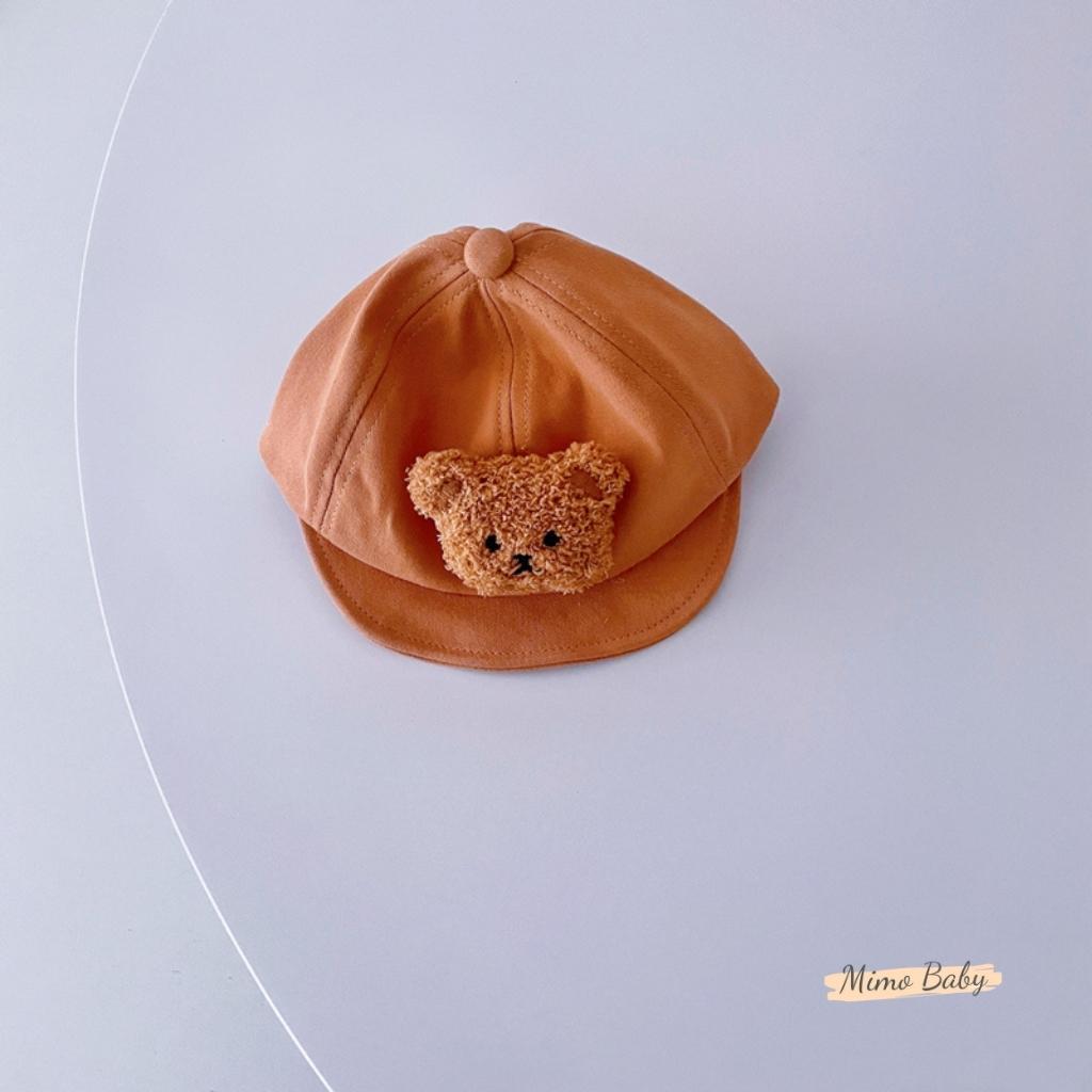 Mũ lưỡi trai mềm đính gấu bông xù dễ thương cho bé MH116 Mimo Baby