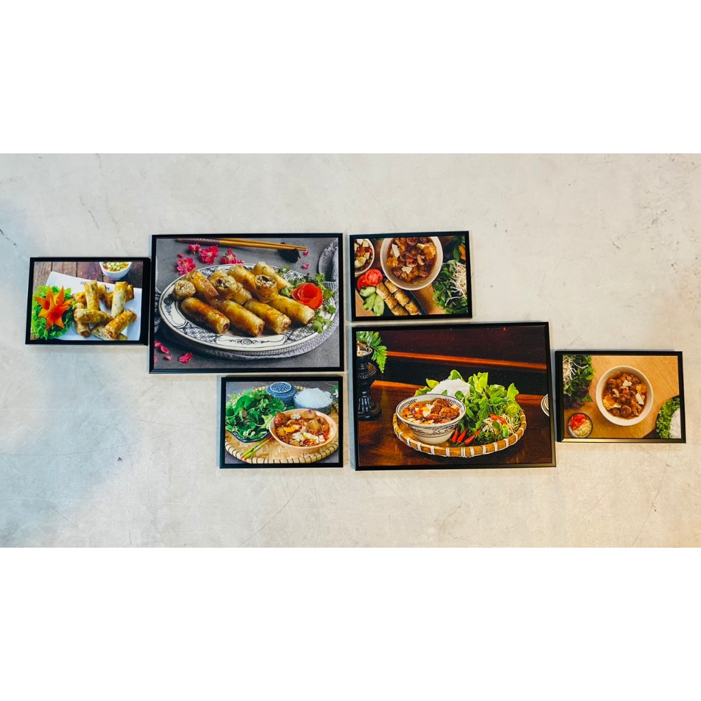 Tranh treo tường bún chả trang trí nhà hàng, quán ăn tặng kèm đinh 3 chân