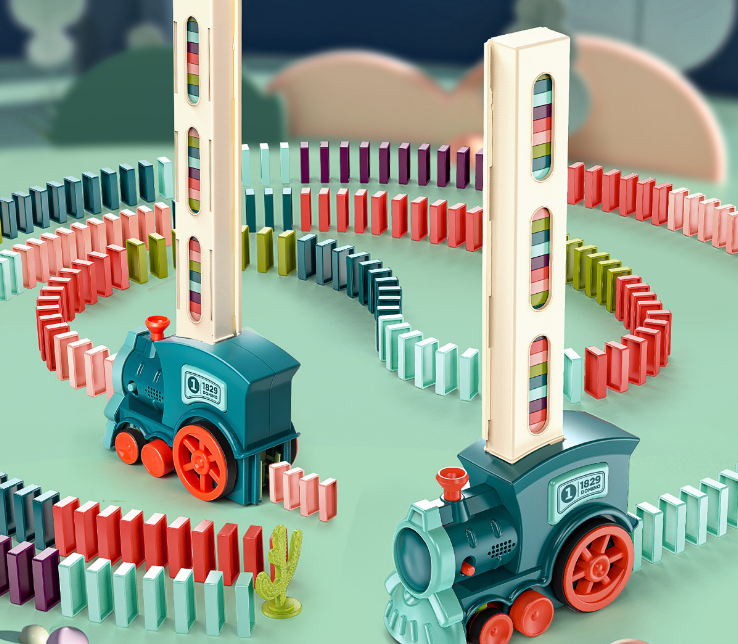 Đồ chơi lắp ráp, sáng tạo - Bộ Tàu Domino chuyển động.