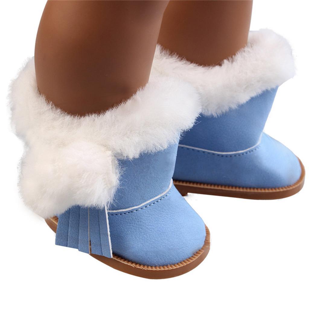 Lovely Zip Suede Snow Boots Winter Shoes for 18inch Doll Accessories