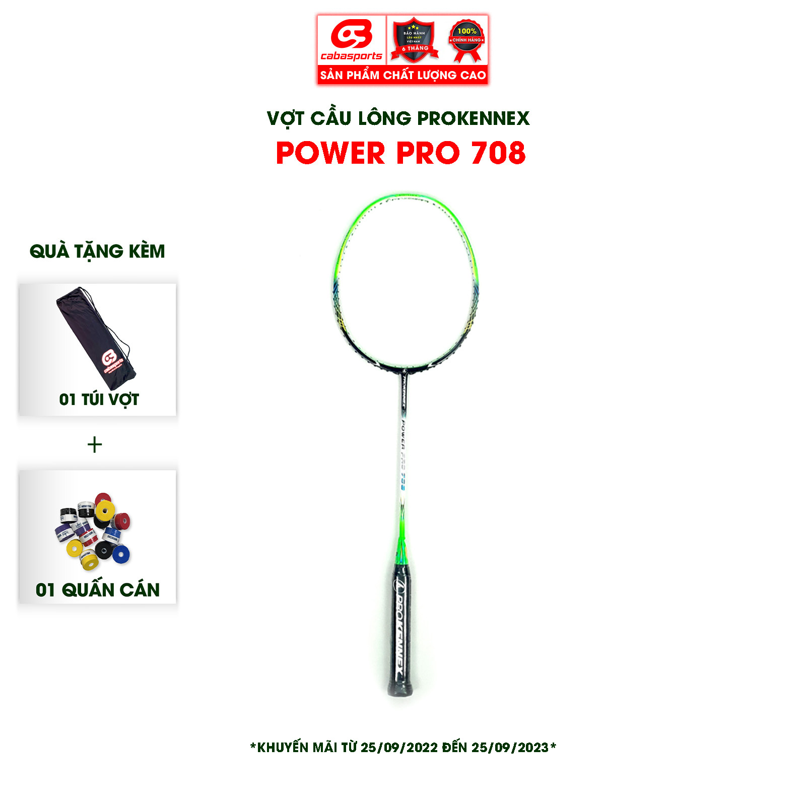 Vợt cầu lông ProKennex Power Pro 708 (1 cây) - ĐÃ CĂNG LƯỚI