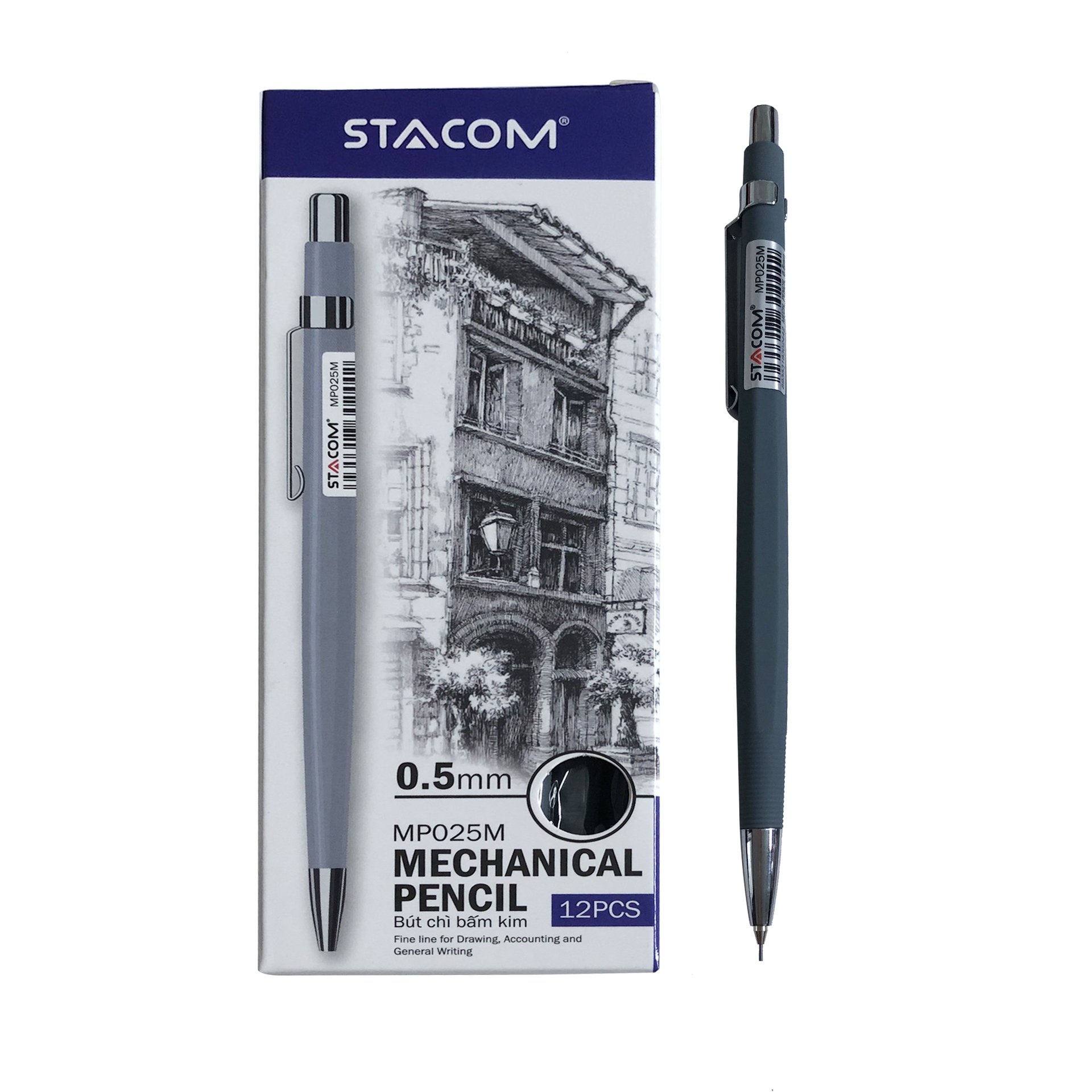 Bút chì kim bấm 0.5mm thân nhựa STACOM MP025M