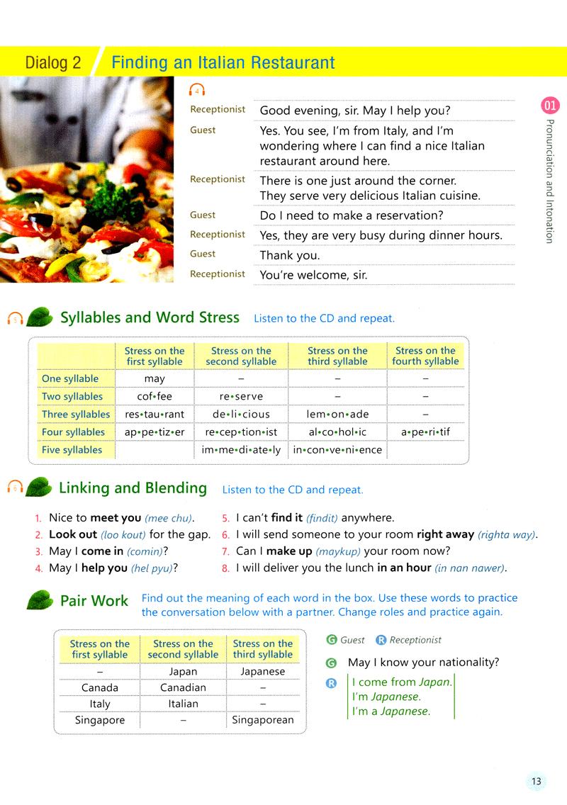 Sách English For Tourism And Restaurants - Book 1 (Kèm file MP3)