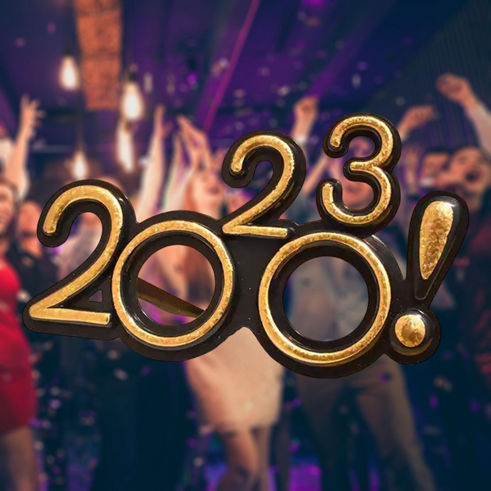 2x New Years Glasses Eve Party Supplies Photo Prop Decorations for Children