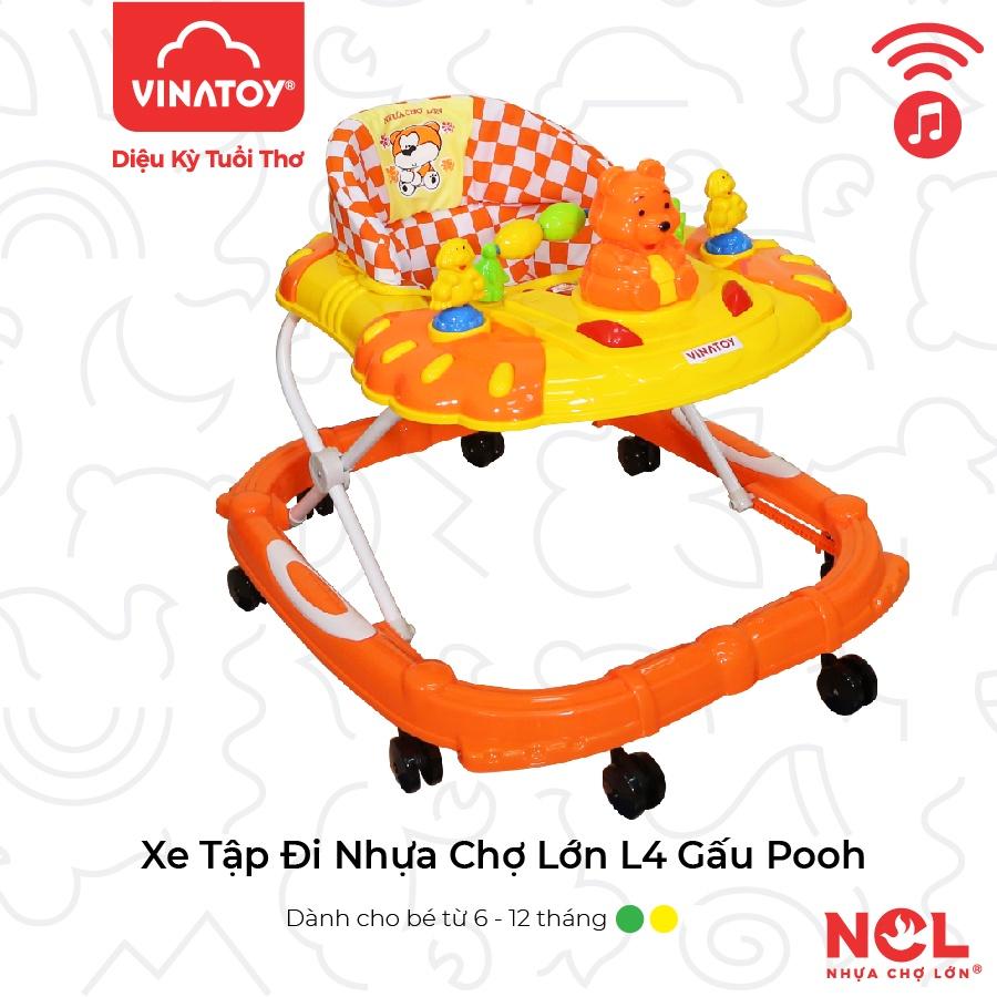 Xe Tập Đi Trẻ Em Nhựa Chợ Lớn L4 Gấu Pooh (Có nhạc) Dành Cho Bé Từ 6 đến 12 Tháng - M1531B-XTĐ