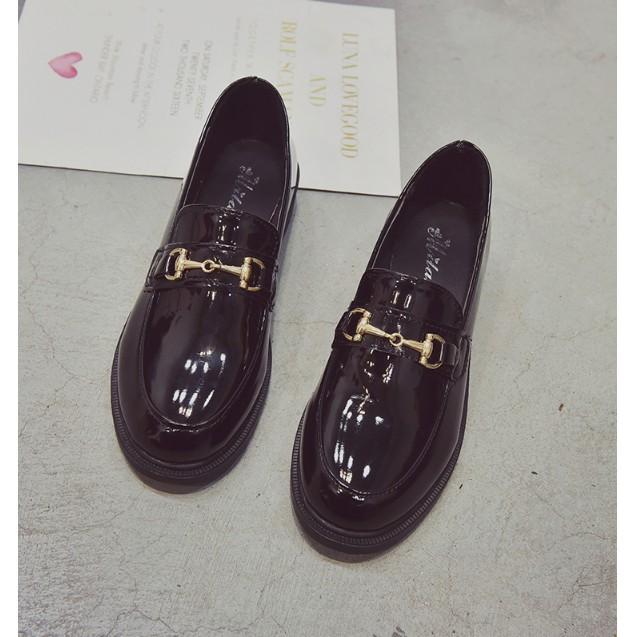 G005 Giày búp bê oxford đen da bóng giá cực rẻ