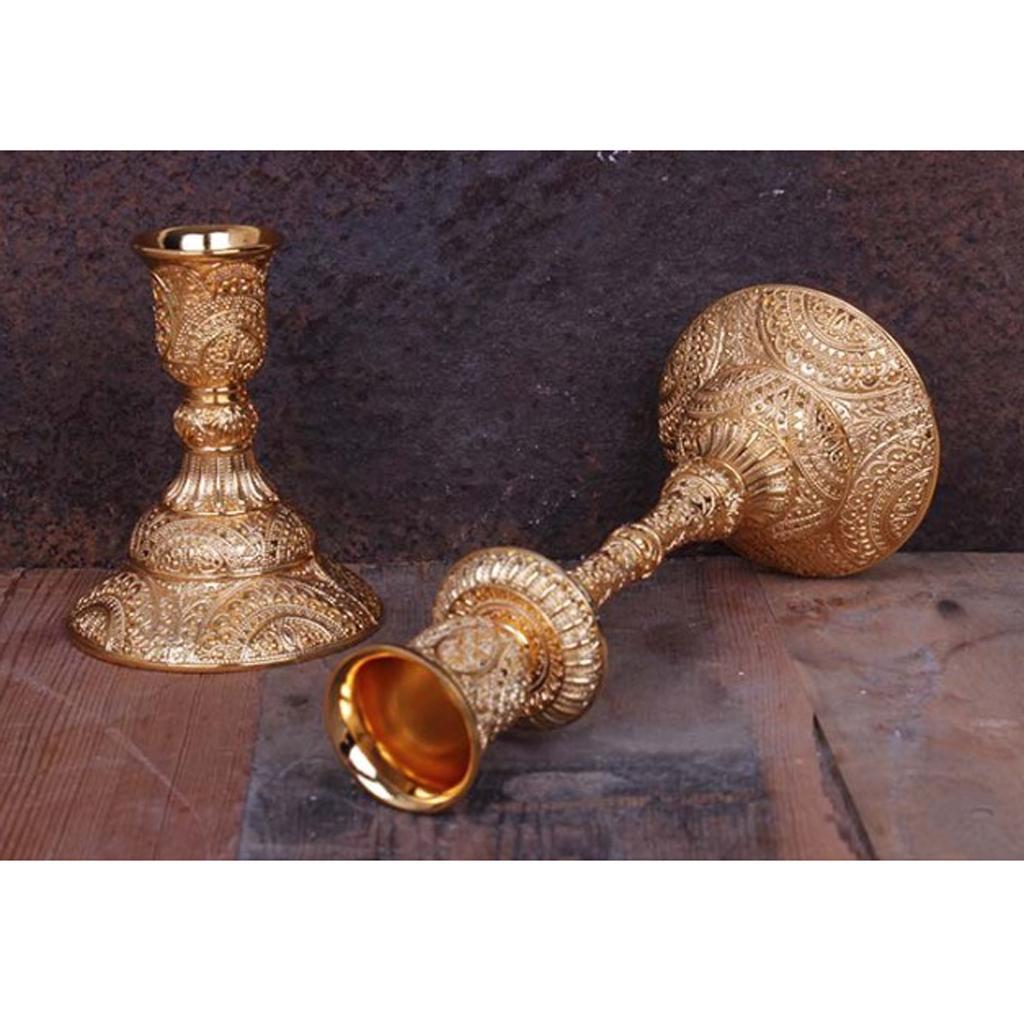 4x Classic Metal Candle Stick Candle Holder Decorative Candle Stands Golden