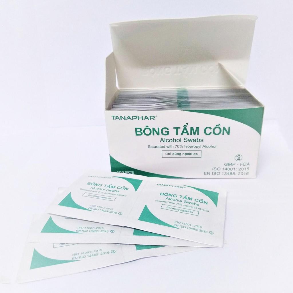 Combo 2 Hộp Bông tẩm cồn Hộp 100 miếng