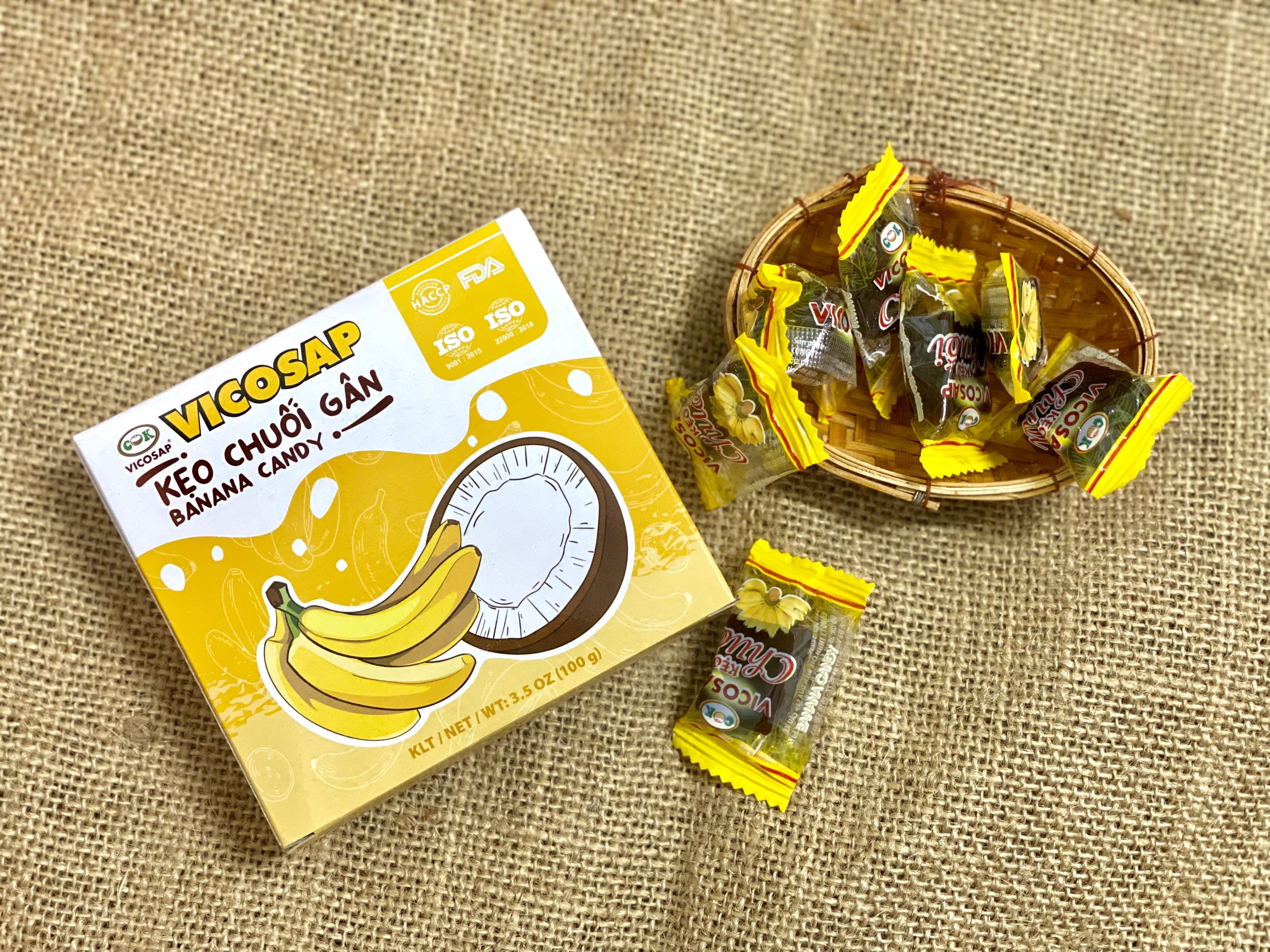 Kẹo Chuối Gân Vicosap hộp 100g