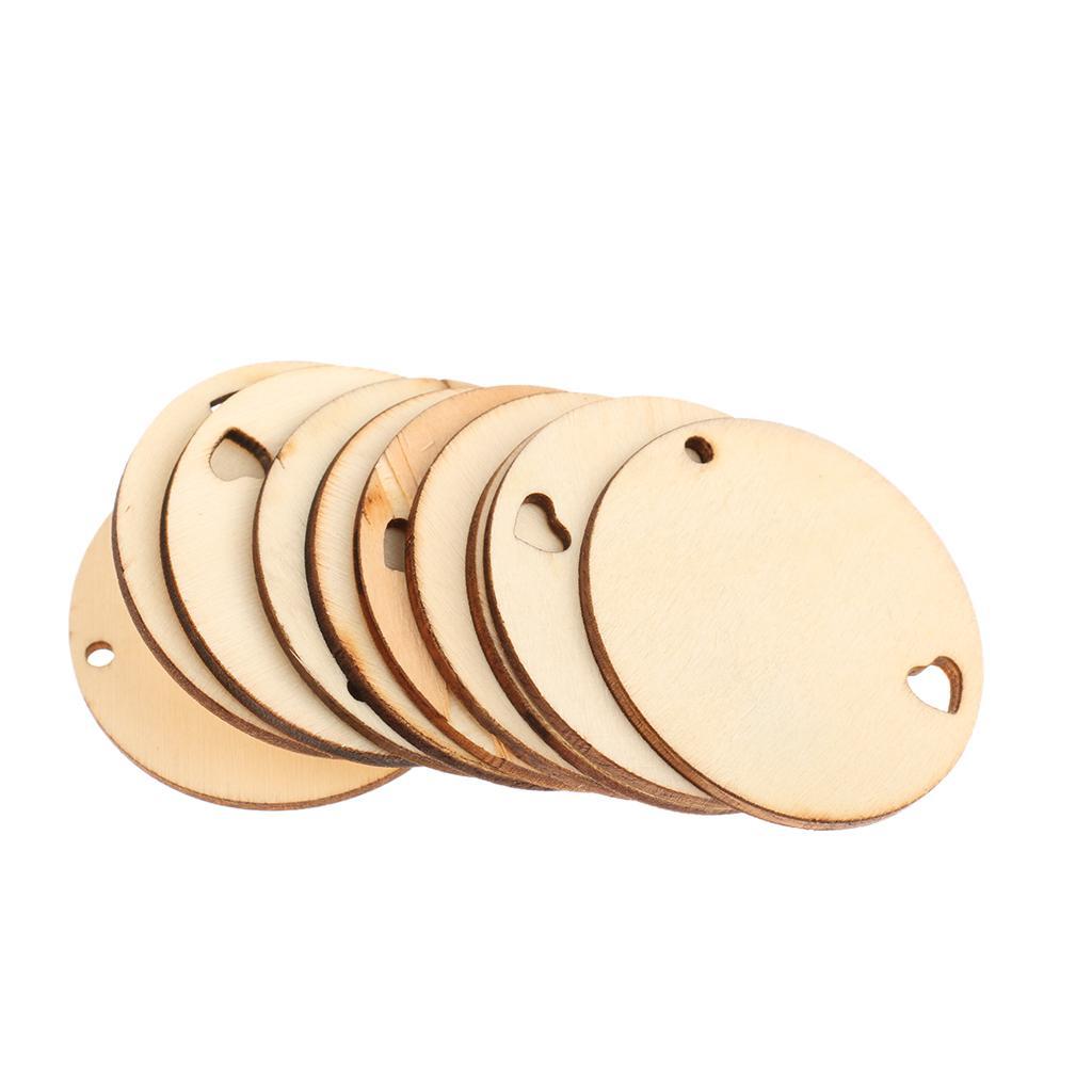 20Pcs Unfinished Wood Geometric Shapes Hanging Tags Cutouts Decoration Craft