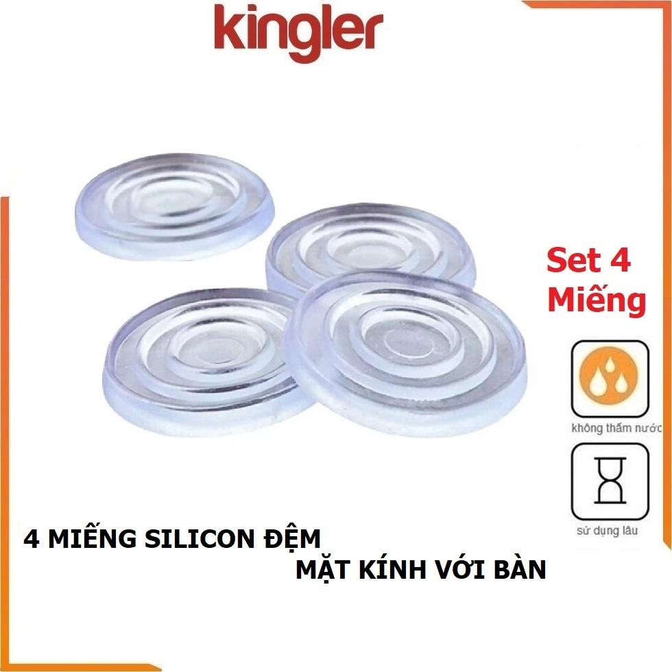 Đệm Silicon Lót Giữa Kính Và Mặt Bàn, Miếng Đệm Kê Kính Trong Suốt, Chống Xê Dịch Và Trơn Trượt Mặt Kính. Kingler 5505