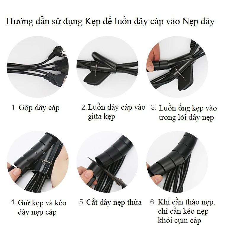 Dây nẹp đa năng cuốn thu gọn, kẹp, chống đứt gãy và bảo vệ tuyệt đối dây cáp máy tính, dây điện, dây mạng