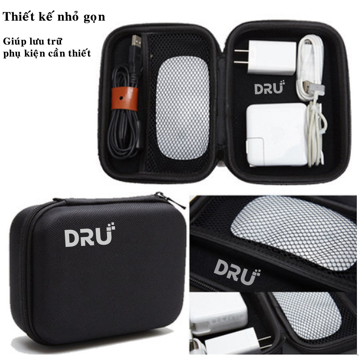 Hộp/ Túi đựng sạc và phụ kiện dành cho Macbook DRU - Hàng chính hãng