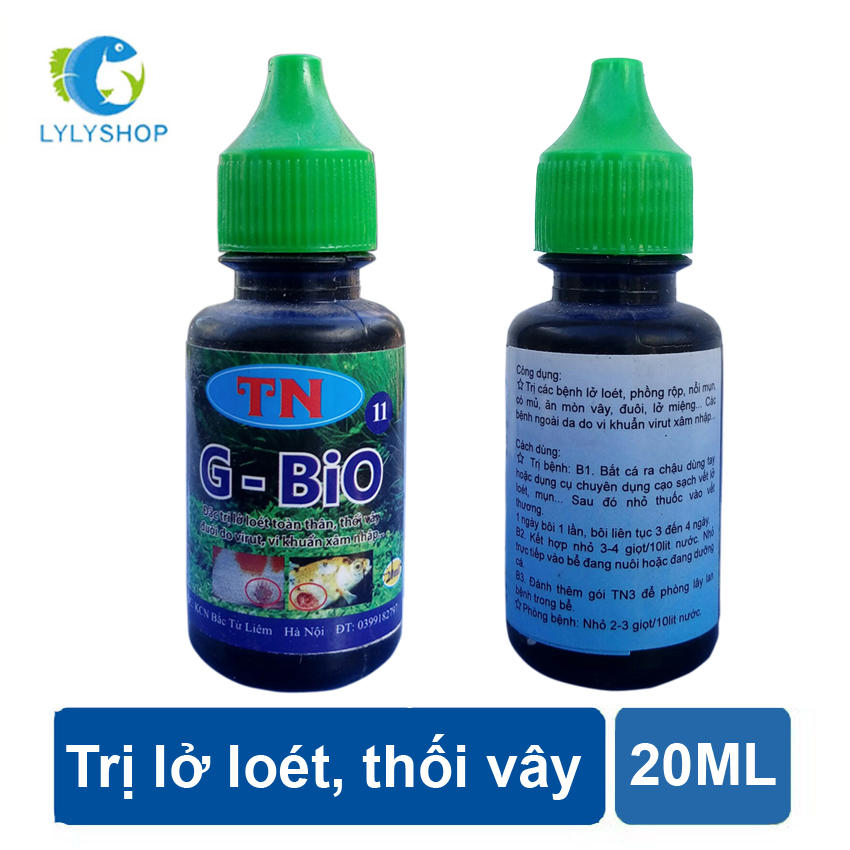 G-BiO 20ML Chống Nhiễm khuẩn, Lở Loét Ngoài Da, Thối Vây.... Ở Cá. Hàng mới về