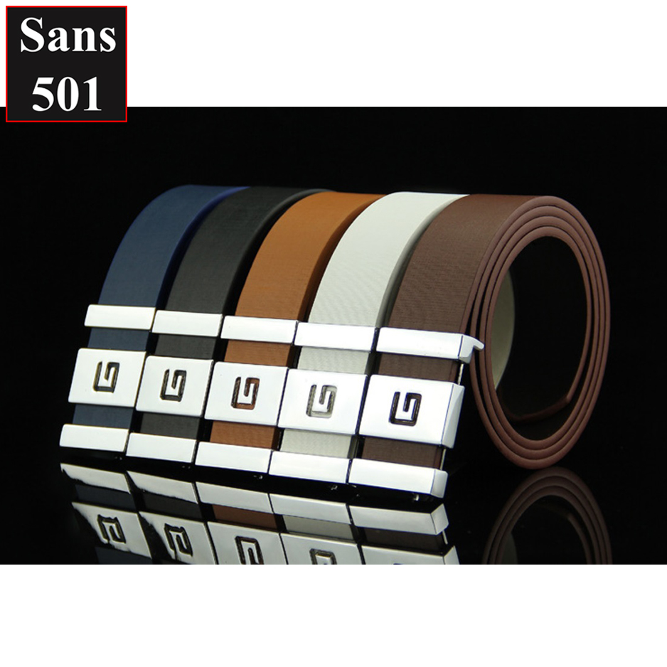 Thắt lưng nam hàn quốc Sans501 mặt chữ dây nịt da trơn công sở đẹp đen nâu trắng siêu bền giá rẻ sang trọng cá tính