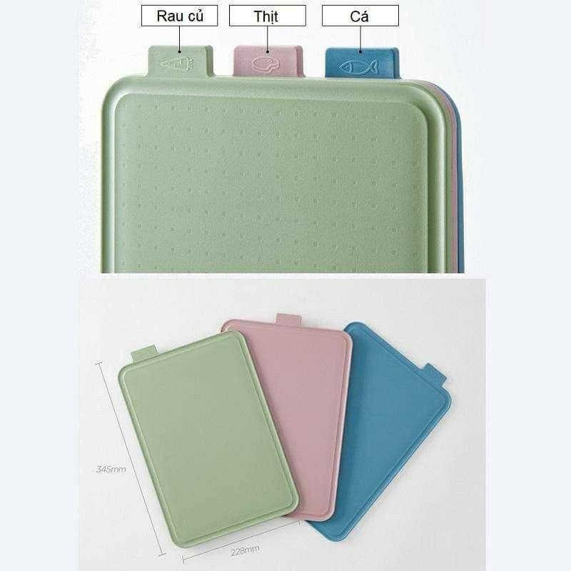 Bộ 3 Thớt Nhựa Kháng Khuẩn Kèm Giá Đỡ Cao Cấp CSC251