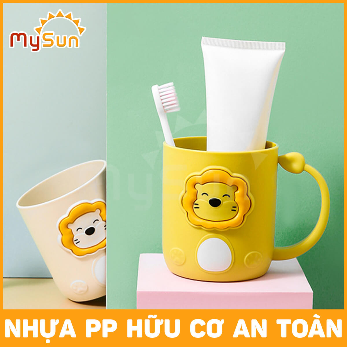 Ly cốc nhựa đánh răng cho bé gái trai cute cốc uống nước cho bé MySun
