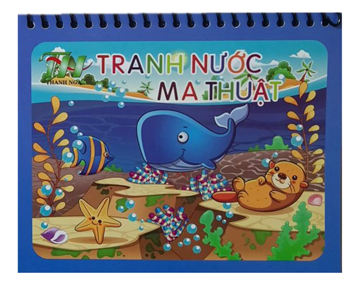 Tranh tô màu nước thần kỳ, dùng được nhiều lần, không dính bẩn tay - Kèm bút nước - Hàng chuẩn khổ ngang